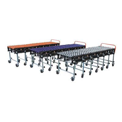 fire resistant flexible expandable roller conveyor, gravity skate wheel conveyor