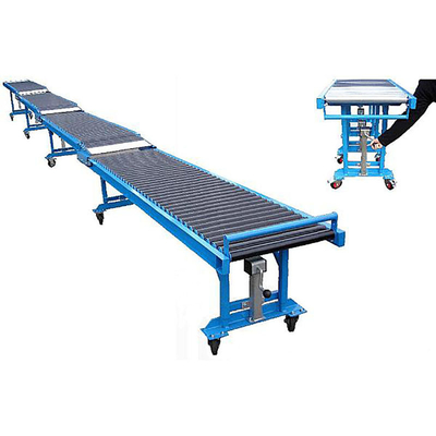 Fire Resistant Portable Telescopic Roller Bed Conveyor For Truck Unloading