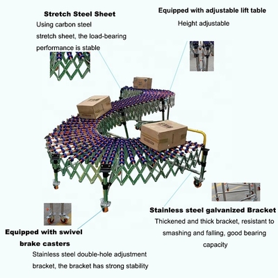 Low price SHUNQIANG flexible telescopic roller conveyor fulai packaging roller telescopic conveyor
