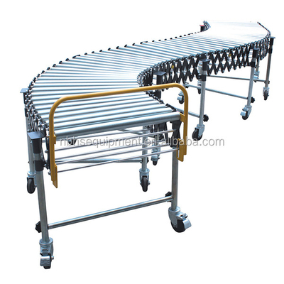 Fire Resistant Gravity Roller Accordion Steel Conveyor