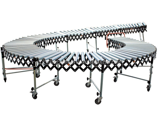 Fireproof Vehicle Gravity Loading Landing Flexible Expandable Galvanized Roller Conveyor