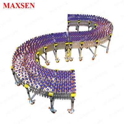 Maxsen gravity flexible expandable plastic skate wheel roller conveyor telescopic conveyor